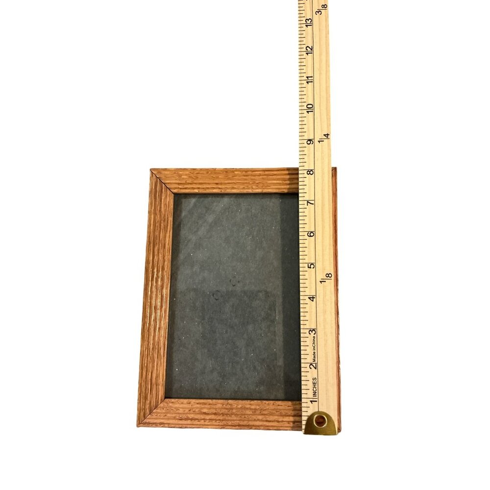 Set Of 3 Oak Picture Frames Varying Sizes With Glass Panels & Rustic Finish - Picture 4 of 10